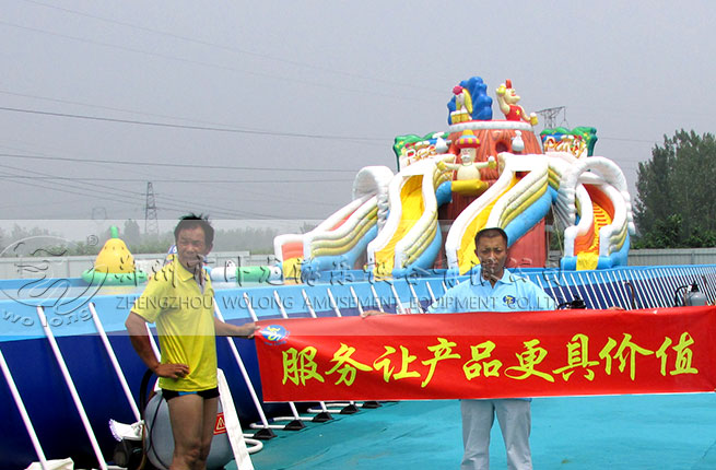 啤酒水滑梯清爽一夏啤酒創(chuàng)意造型水樂園趣味充氣水滑梯