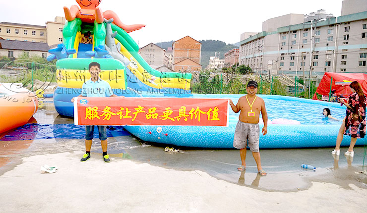 章魚嬉水樂園 趣味的夏季小型滑梯戲水設(shè)備 兒童嬉水樂園
